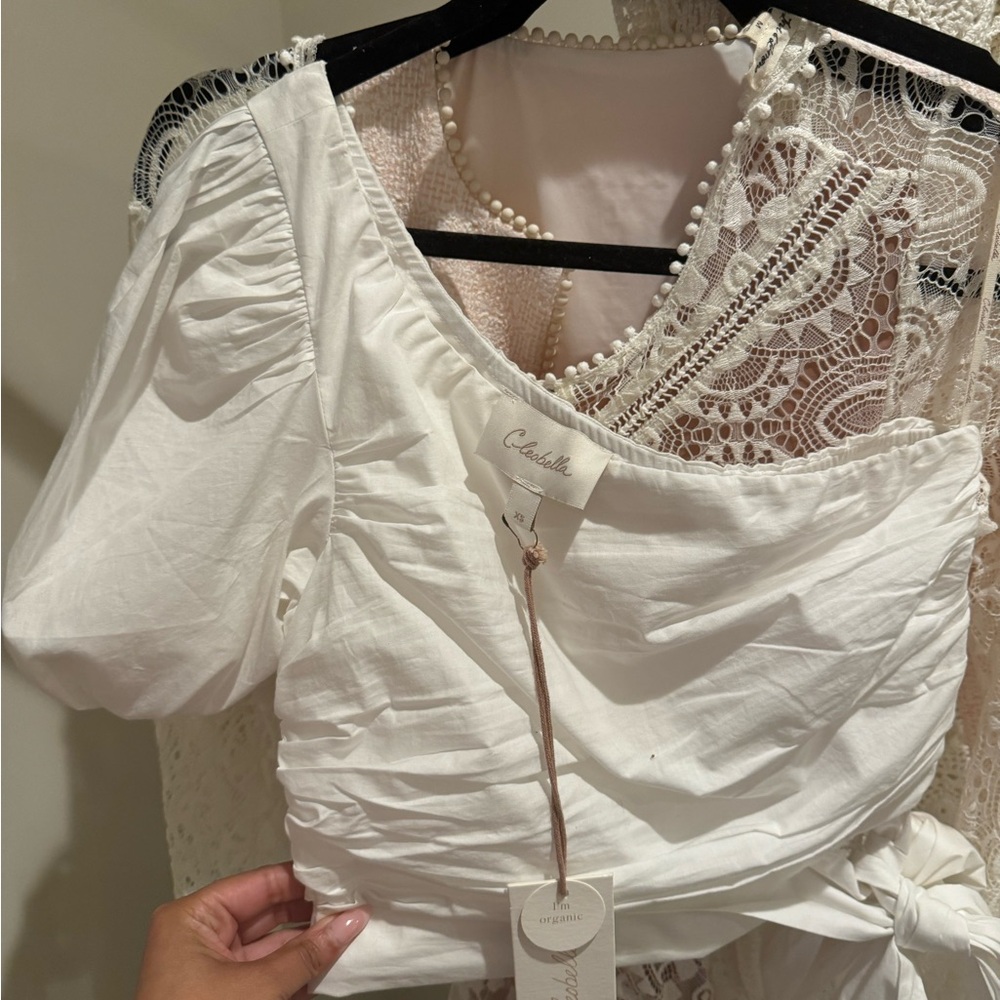 NWT! Cleobella Beautiful White Top w/ Side Bow!
